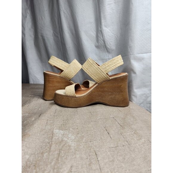 Lucky Brand Women's Size 7.5 M Delukah Ankle Strap Slingback Wedge Sandals (647 - Picture 4 of 11